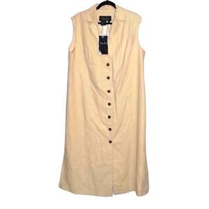 Terry Lewis Classic Luxuries 1X Fully Lined Linen/Cotton Blend Sleeveless Dress